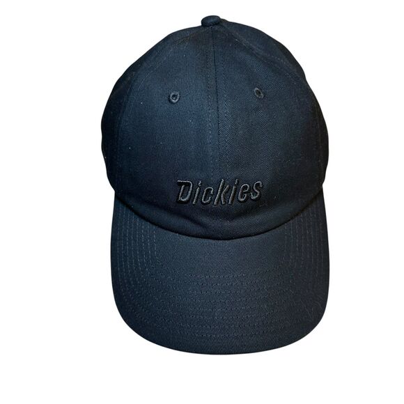 Dickies Raised Stitched Logo Adjustable Baseball Hat Cap Men's Black OSFM New - Picture 1 of 3